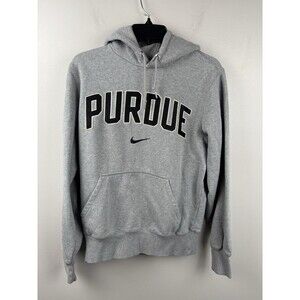 Nike Purdue Boilermakers Hoodie Mens Small Gray Embroidered Pullover Sweatshirt
